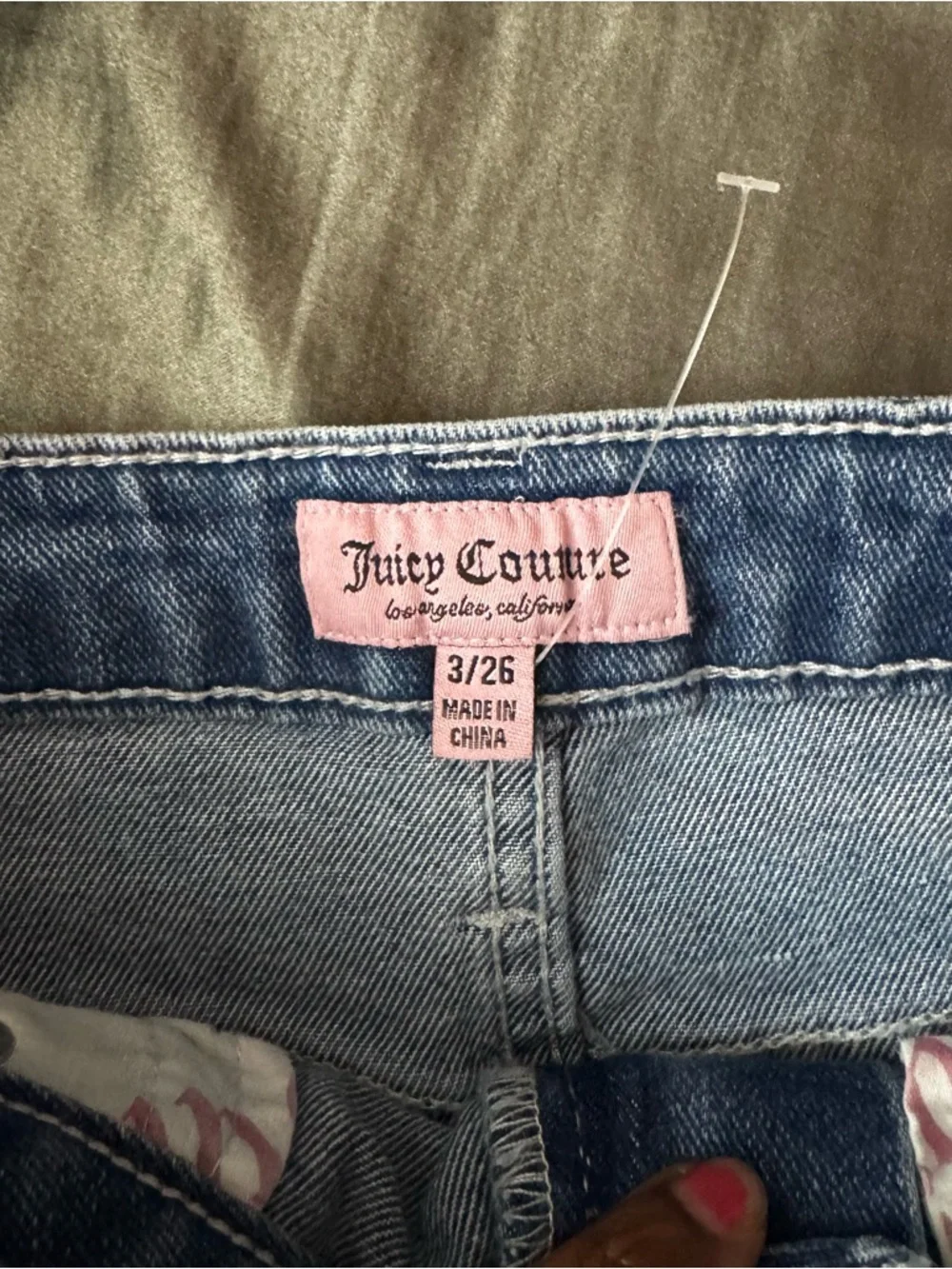 Juicy Couture lunita high rise wide leg jeans rhinestone bejeweled NWOT size 26